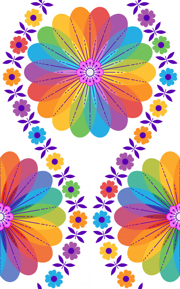 Flower Pattern: Daisy Chain: Spectra / Red Wolf