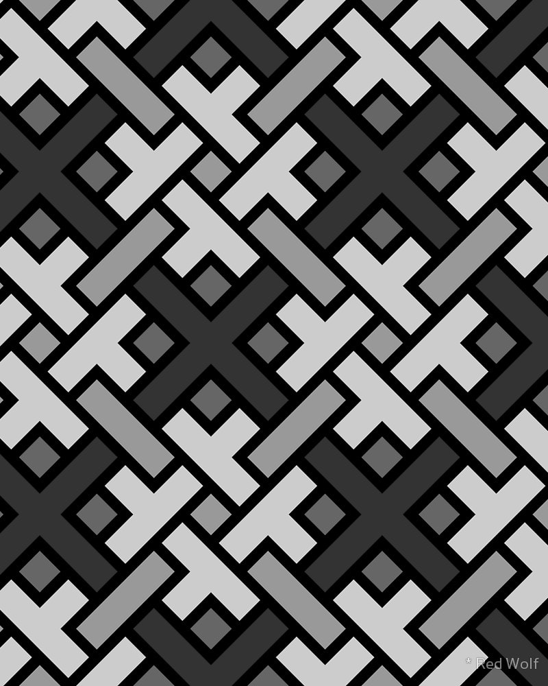 Geometric Pattern: Weave / Red Wolf