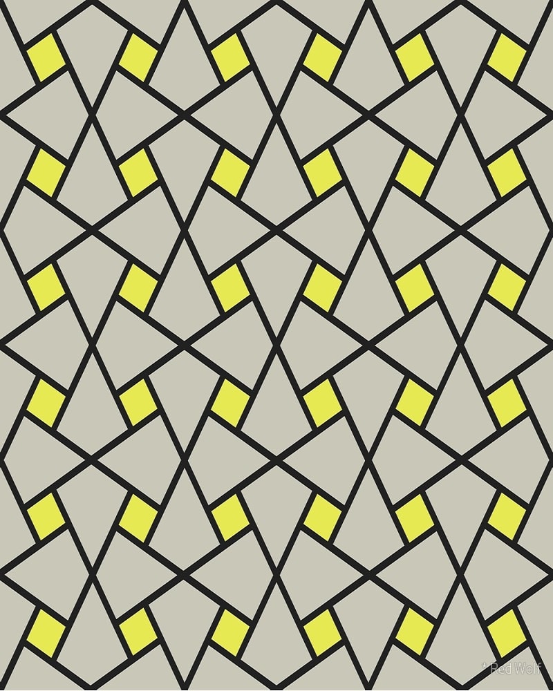 Geometric Pattern: Square Twist / Red Wolf