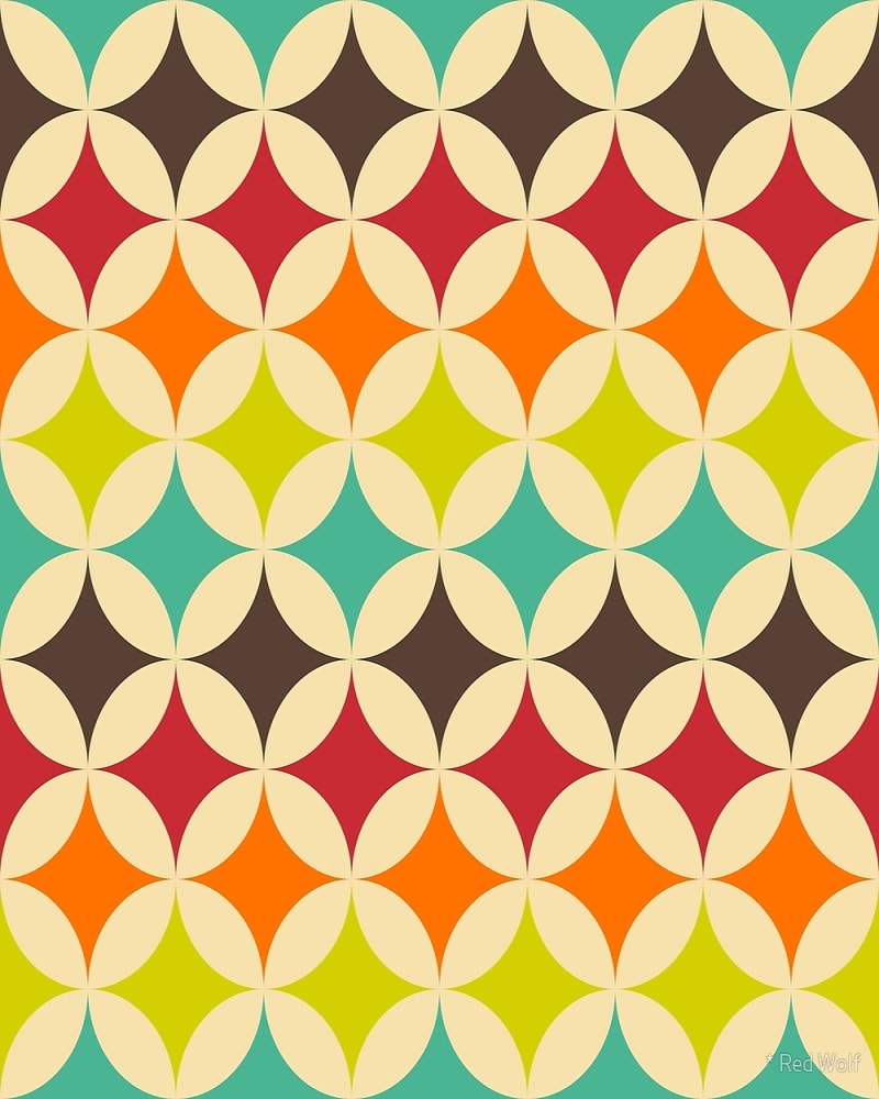 Geometric Pattern: Circle Nested / Red Wolf