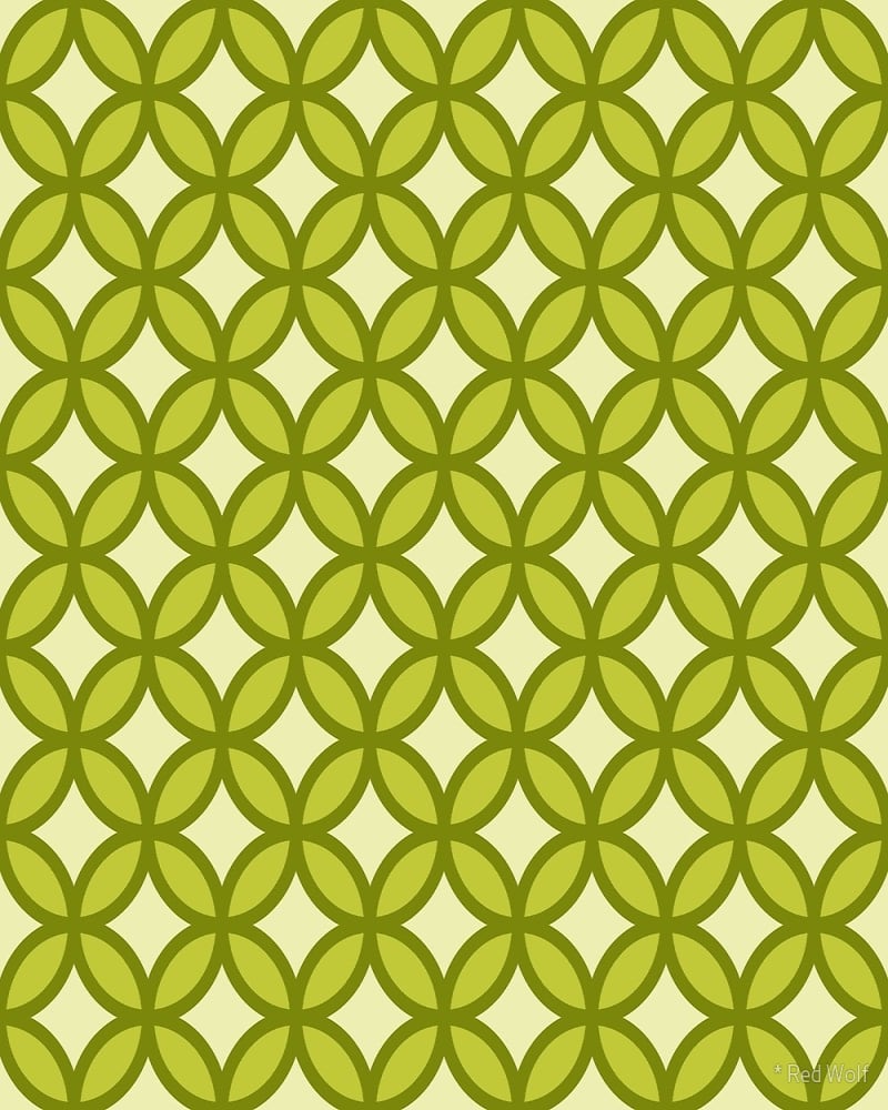 Geometric Pattern: Circle / Red Wolf