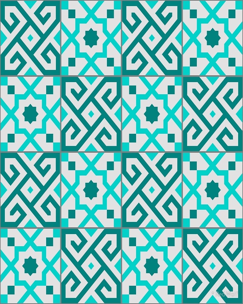 Geometric Pattern: Tiles / Red Wolf