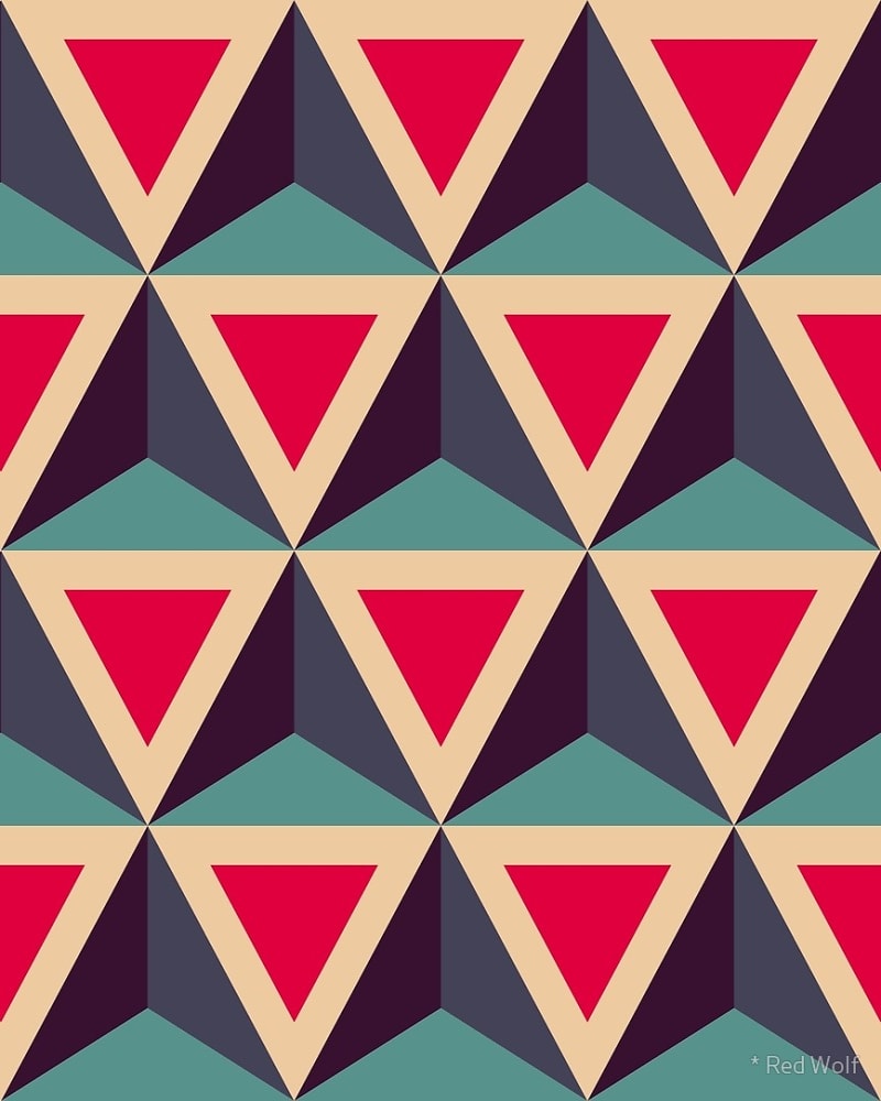 Geometric Pattern: Triangle / Red Wolf