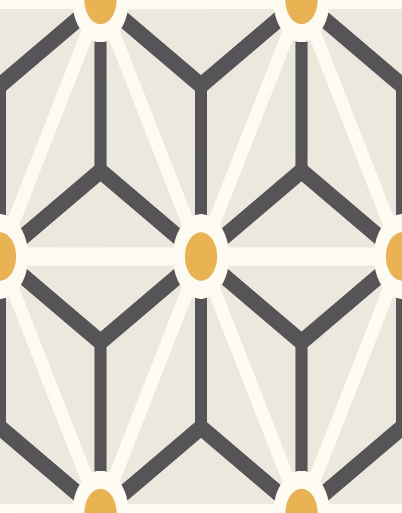 Geometric Pattern: Art Deco Star: Moderna / Red Wolf