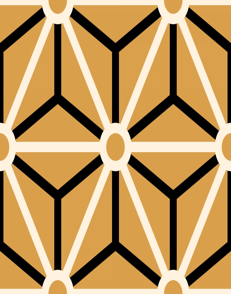 Geometric Pattern: Art Deco Star: Classic / Red Wolf