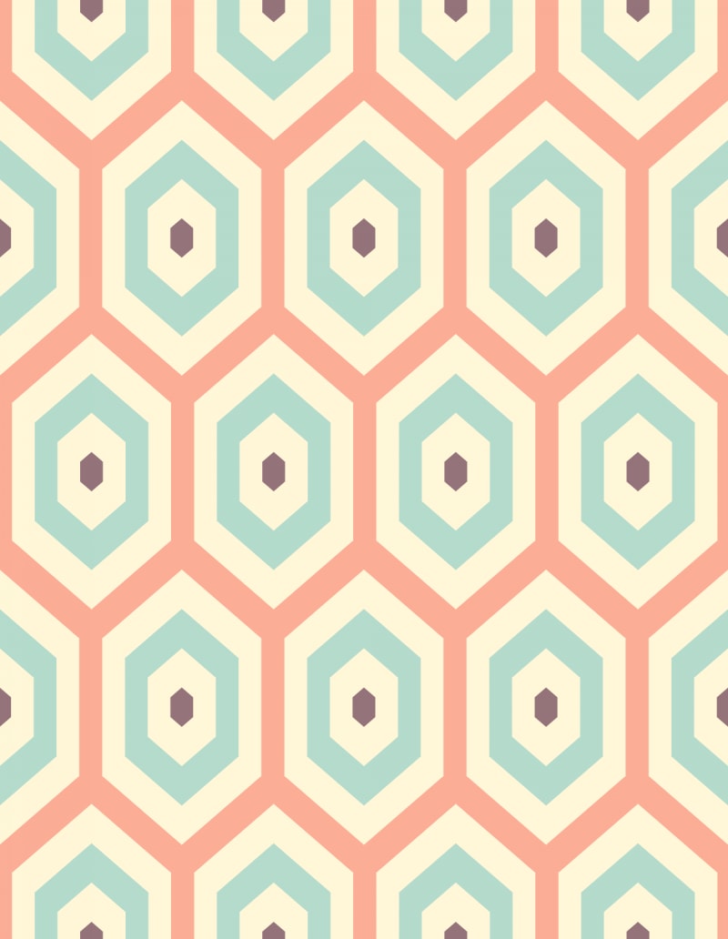 Geometric Pattern: Hexagon Hive: Moderna / Red Wolf