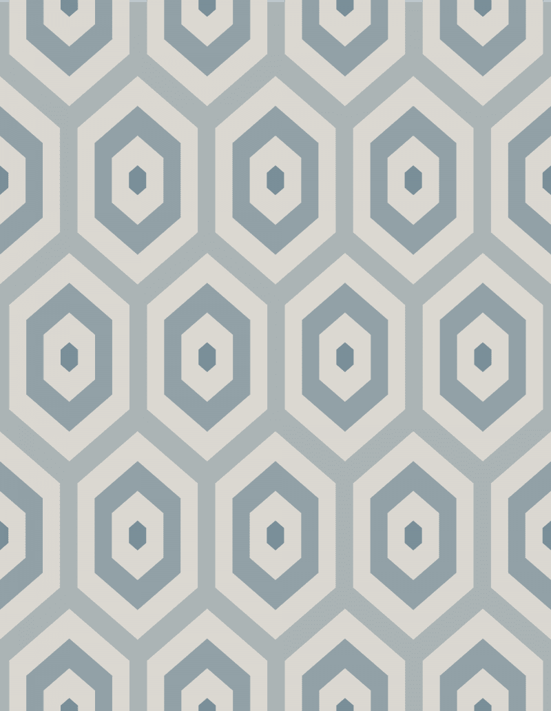 Geometric Pattern: Hexagon Hive: Stone / Red Wolf