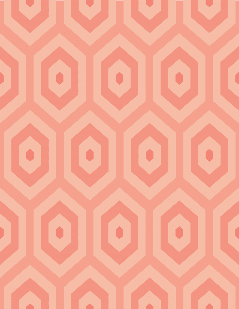 Geometric Pattern: Hexagon Hive: Brunch / Red Wolf