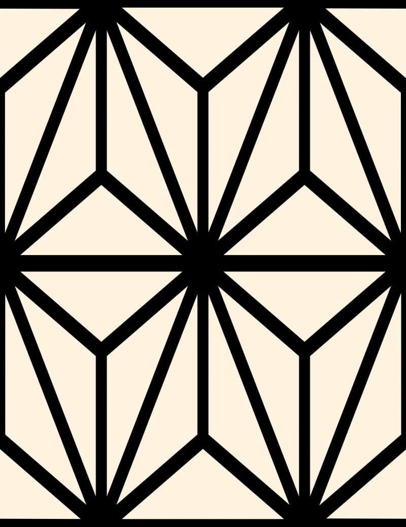 Geometric Pattern: Art Deco Star / Red Wolf