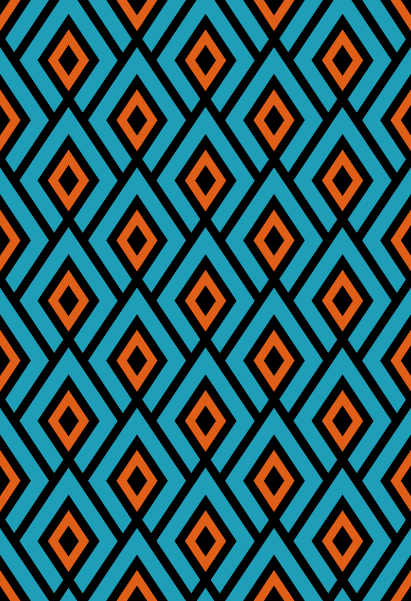 Geometric Pattern: Layered Diamonds: Chintz / Red Wolf