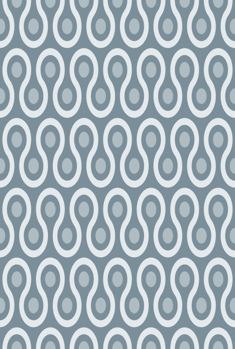 Geometric Pattern: Looped Circles: Stone / Red Wolf