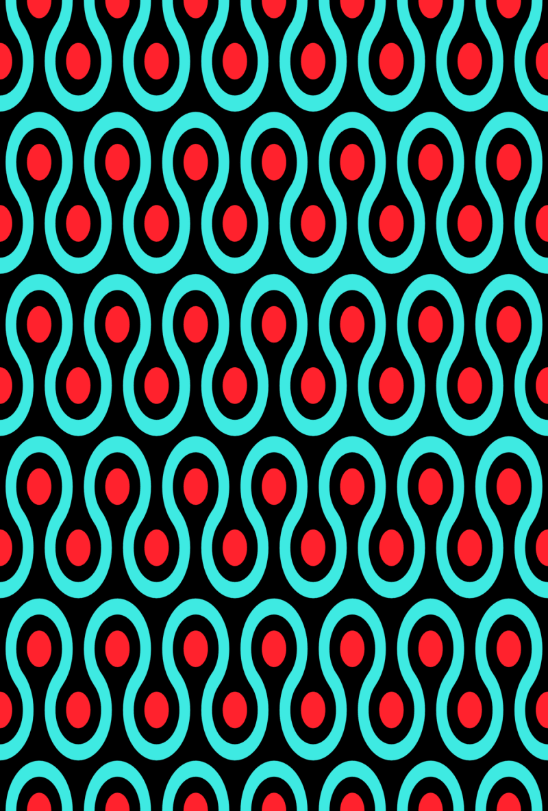 Geometric Pattern: Looped Circles: Moderna / Red Wolf