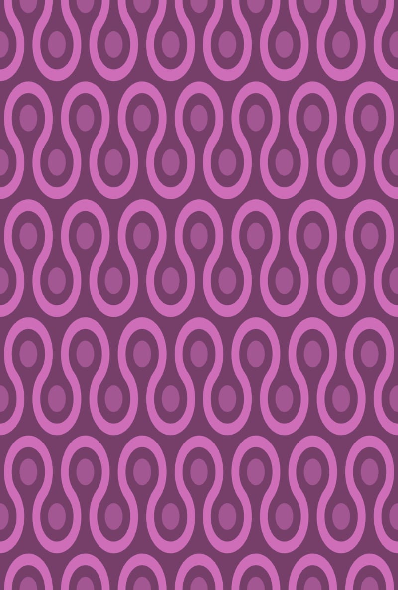 Geometric Pattern: Looped Circles: Gemstone / Red Wolf