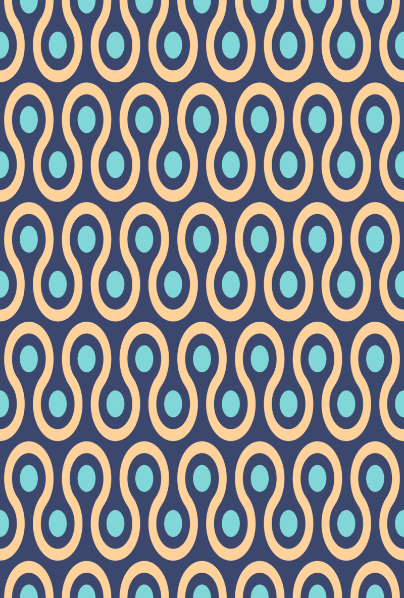 Geometric Pattern: Looped Circles: Art Deco / Red Wolf