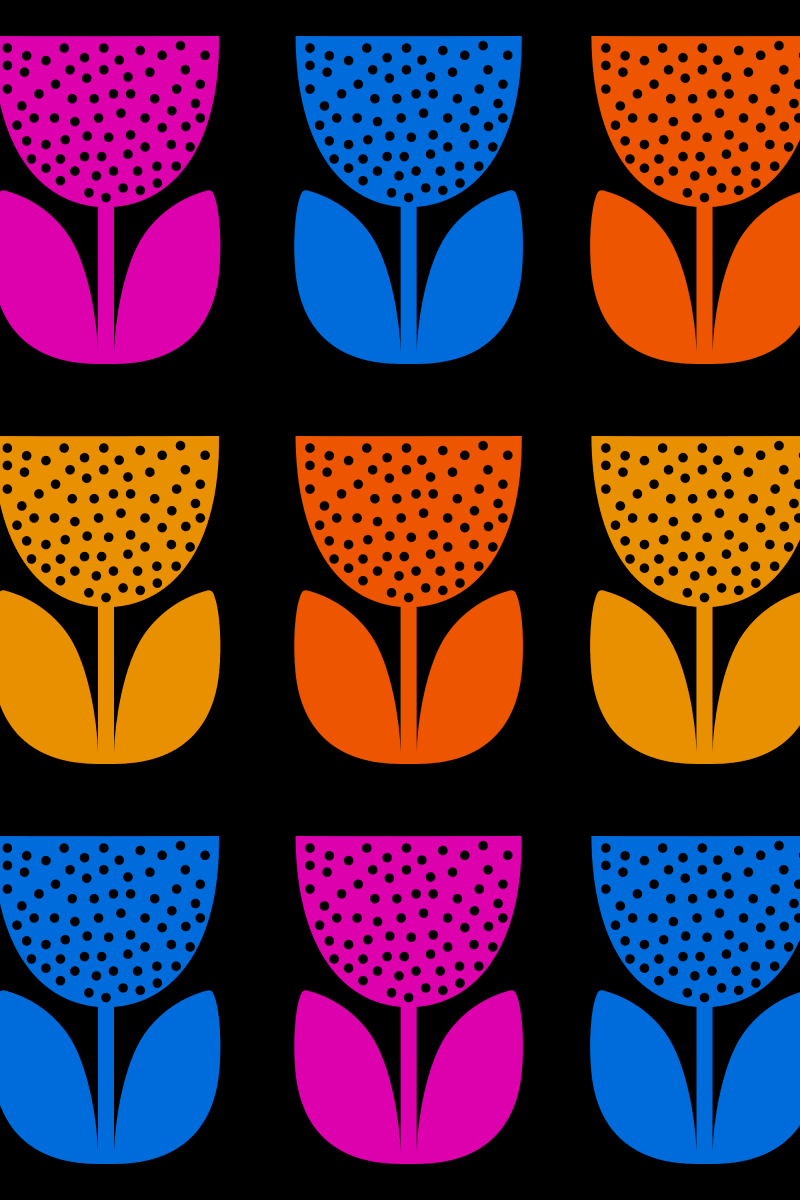 Geometric Pattern: Poppy: Flora / Red Wolf