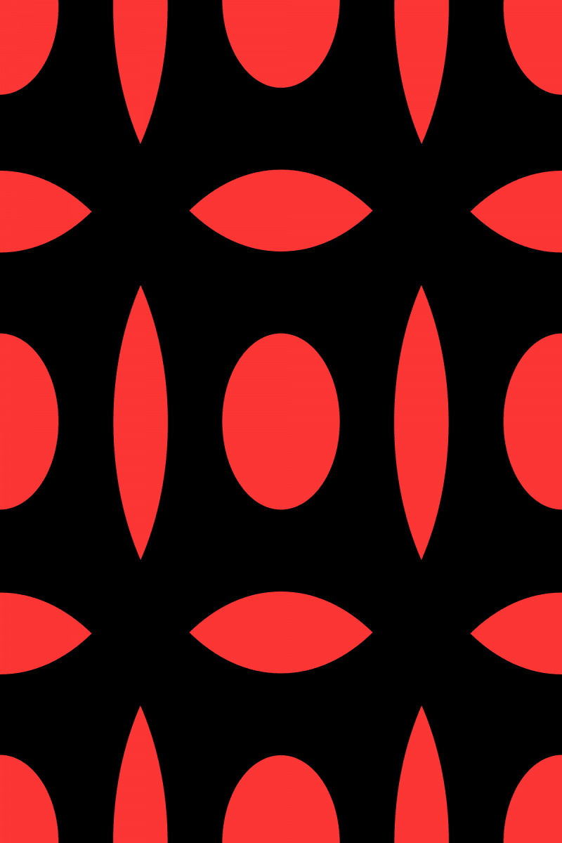 Geometric Pattern: Intersect Circle: Black Colour / Red Wolf
