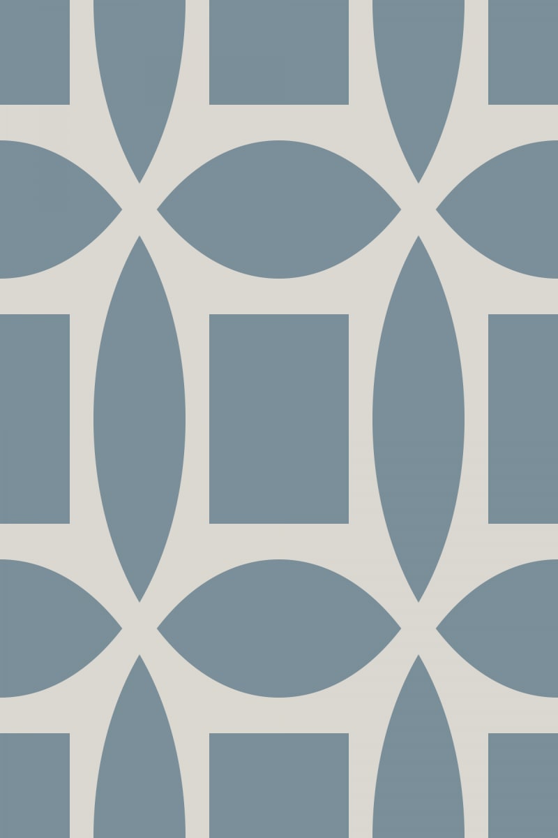 Geometric Pattern: Intersect Square: Stone / Red Wolf