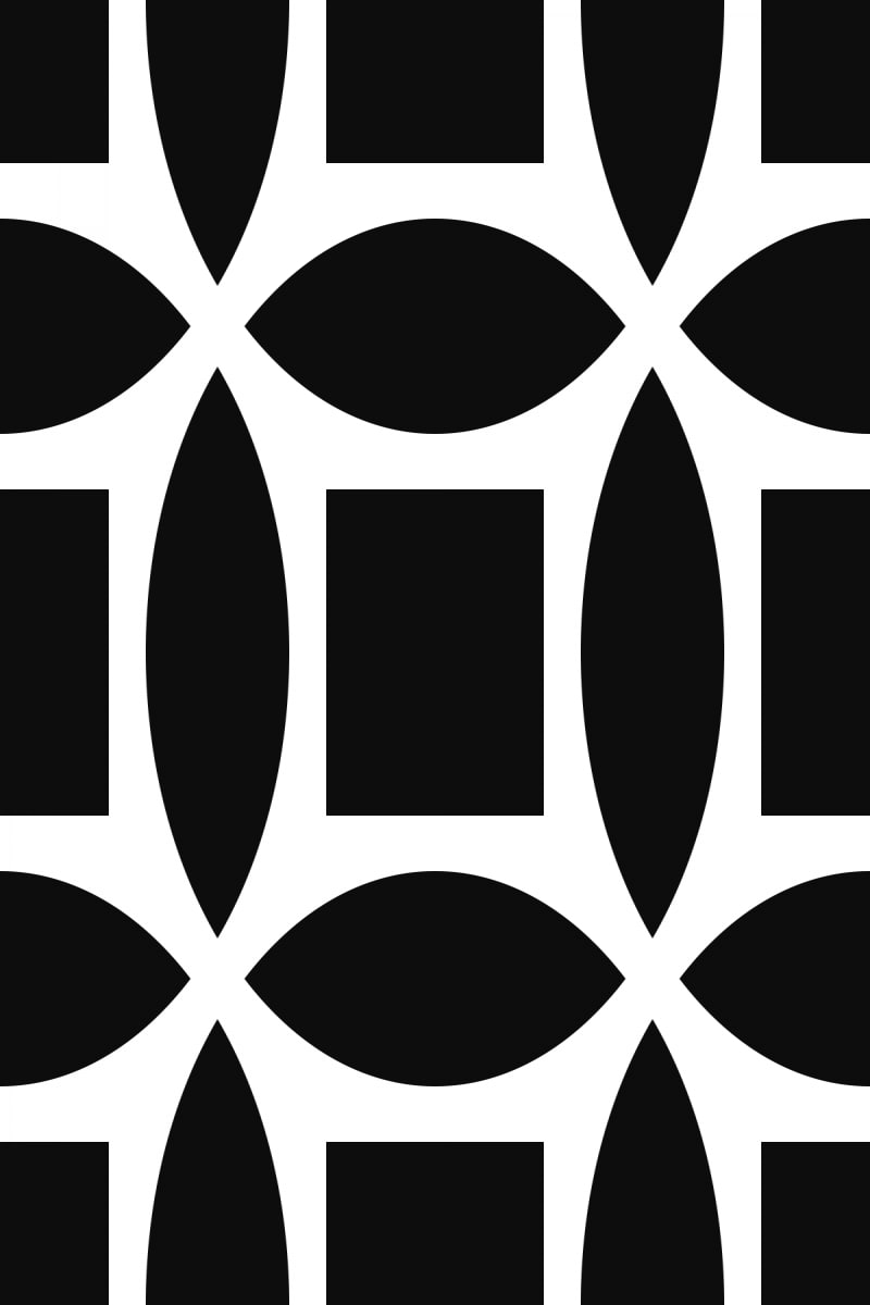 Geometric Pattern: Intersect Square: White Monochrome / Red Wolf