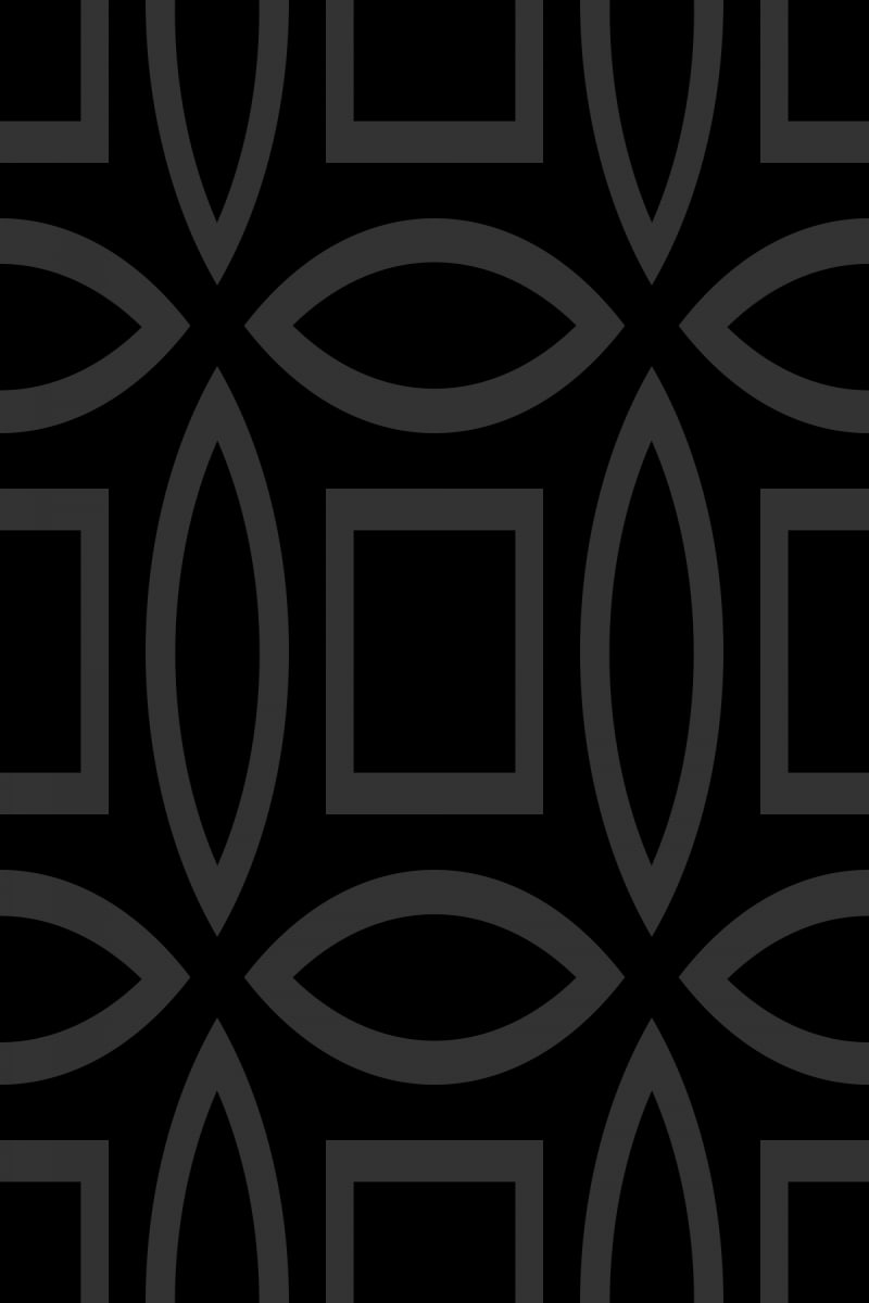 Geometric Pattern: Intersect Outline: Black Monochrome / Red Wolf