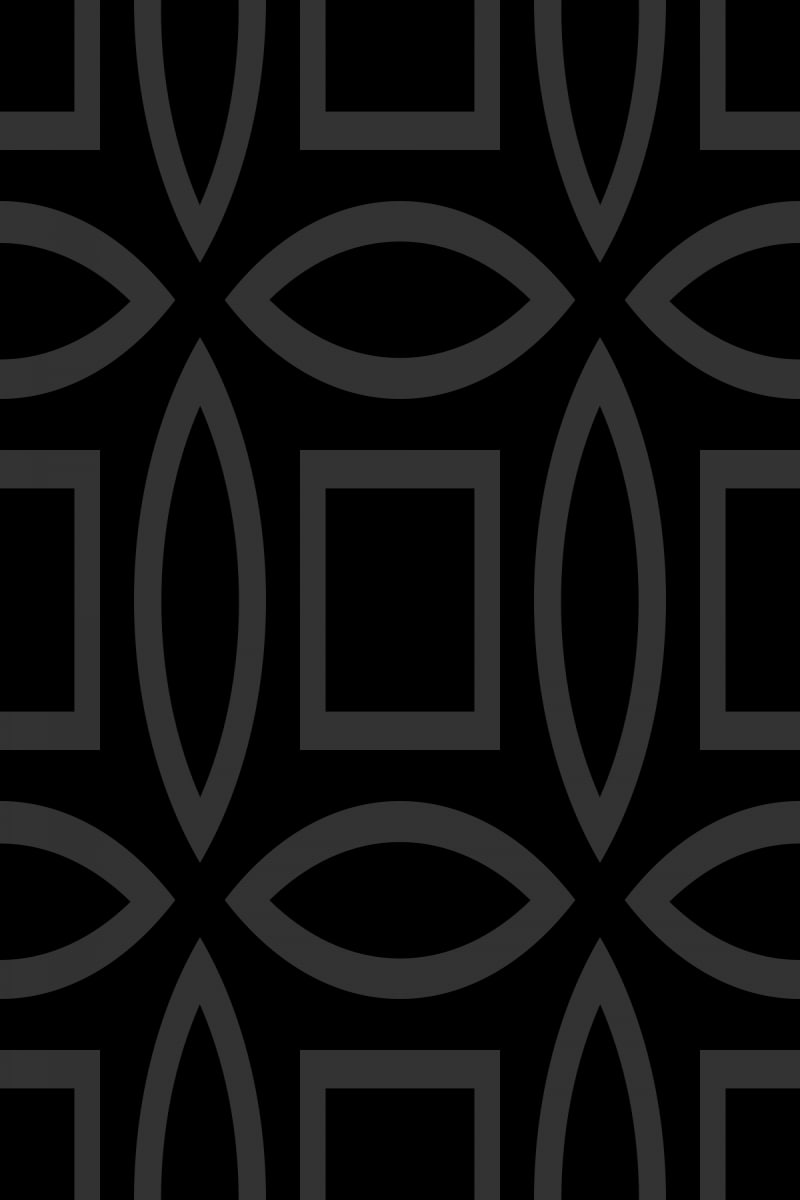 Geometric Pattern: Intersect Outline: Black Monochrome / Red Wolf