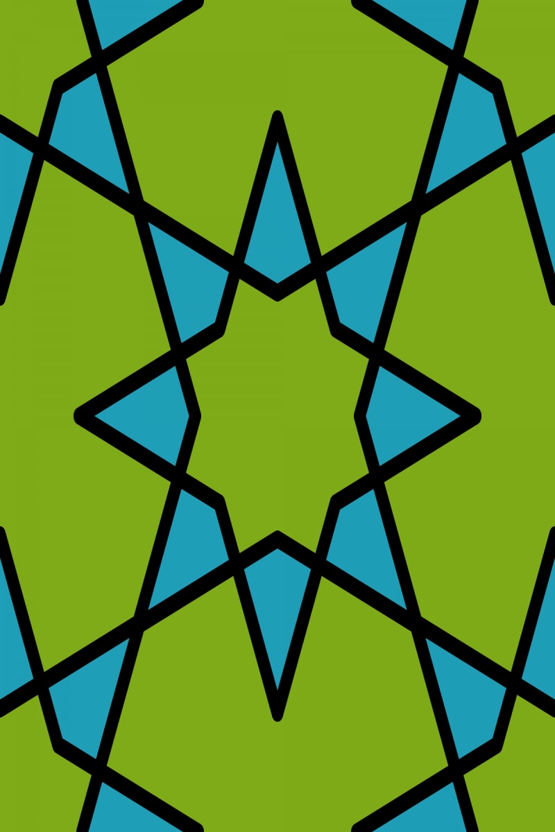 Geometric Pattern: Octagram: Retro / Red Wolf