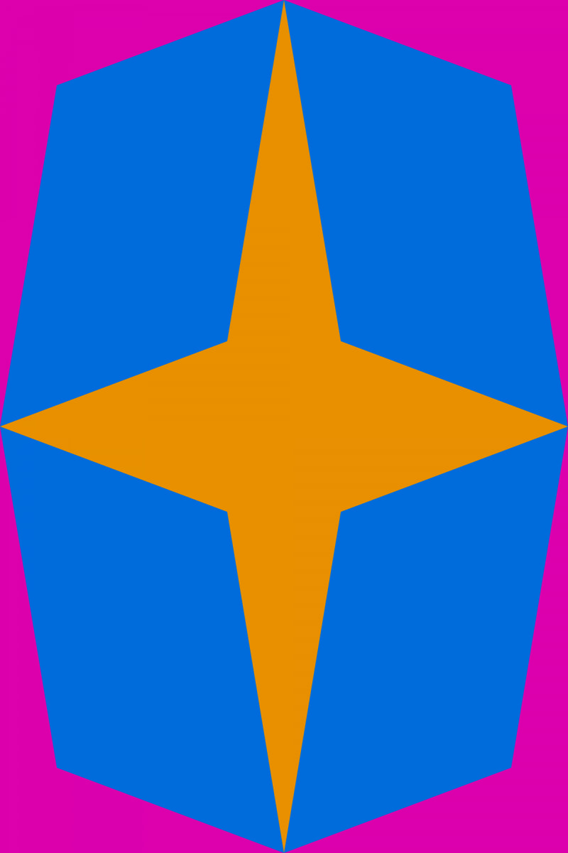 Geometric Pattern: Diamond Star: Retro / Red Wolf