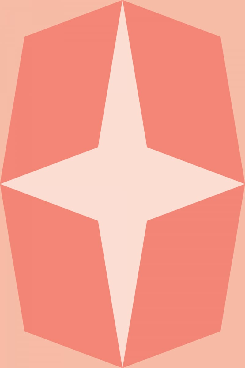 Geometric Pattern: Diamond Star: Brunch / Red Wolf