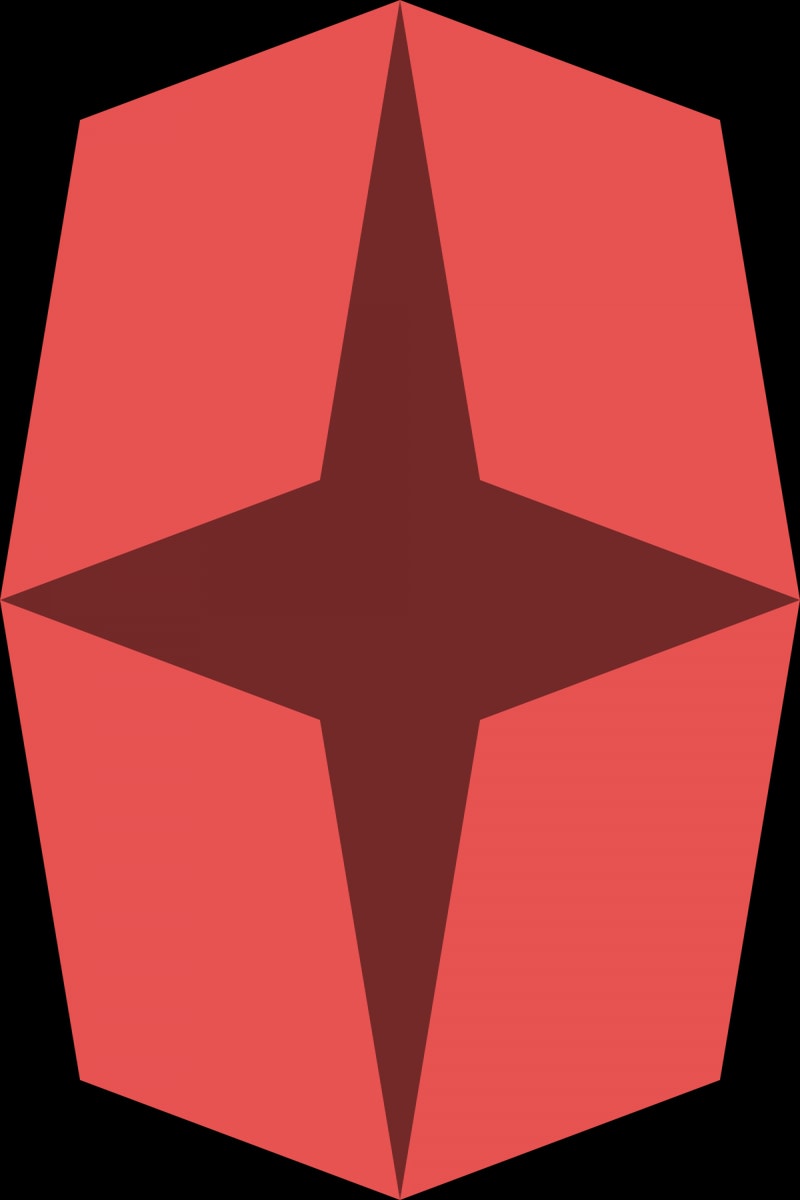 Geometric Pattern: Diamond Star: Dark / Red Wolf