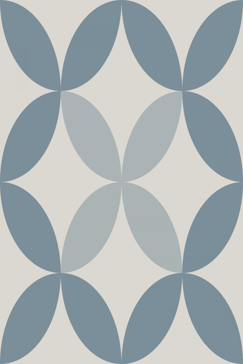 Geometric Pattern: Circle Nested: Stone / Red Wolf