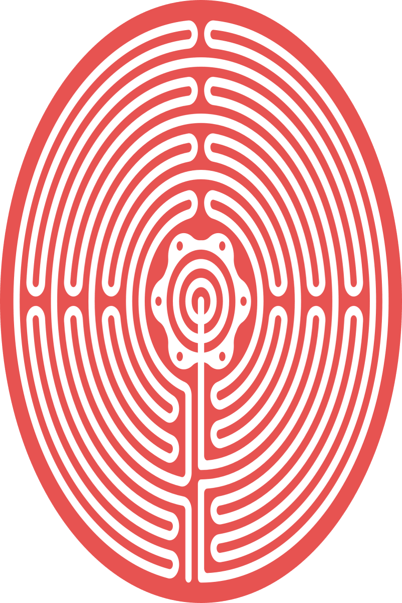 Geometric Pattern: Labyrinth: Light / Red Wolf