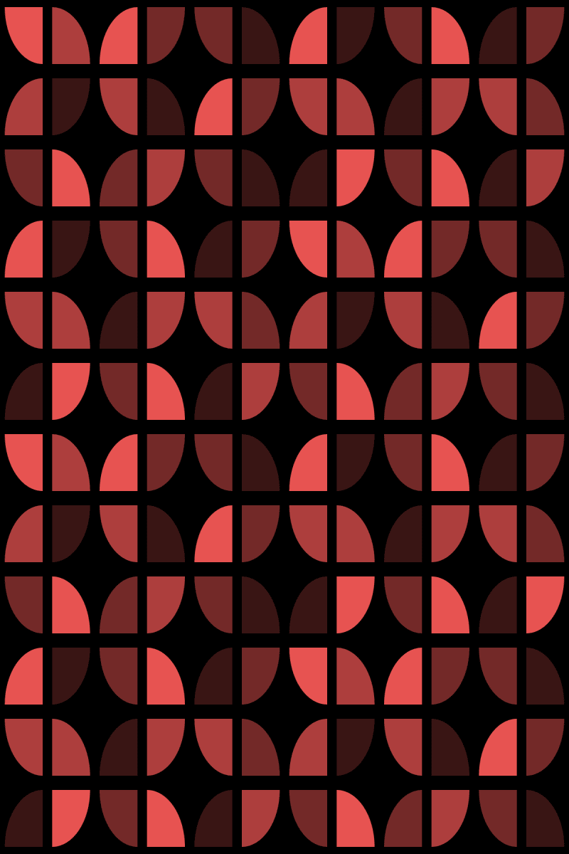 Geometric Pattern: Quarter Circle: Dark / Red Wolf