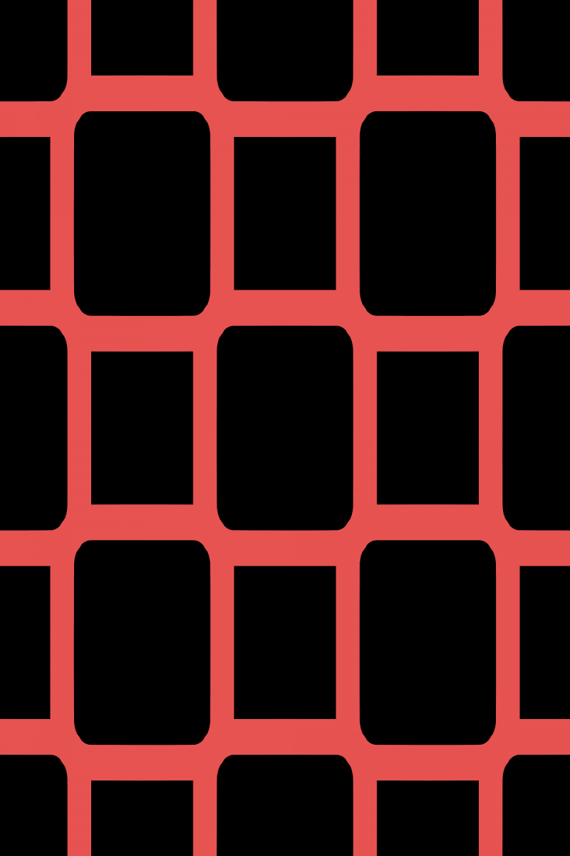 Geometric Pattern: Rounded Weave: Colour/Black / Red Wolf