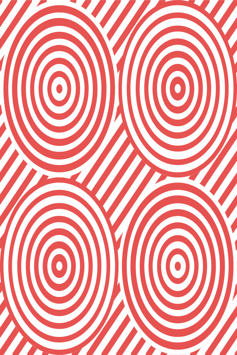 Geometric Pattern: Circle Strobe: White / Red Wolf