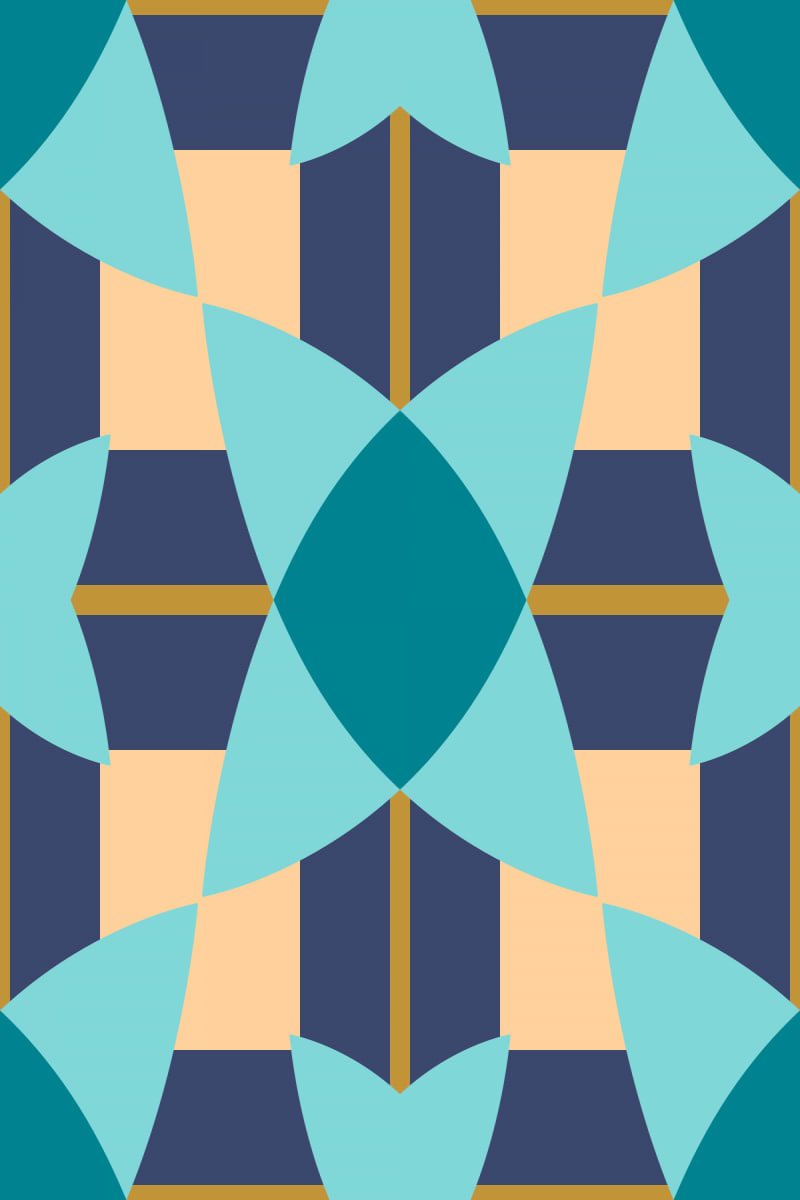 Geometric Pattern: Flower Weave / Red Wolf