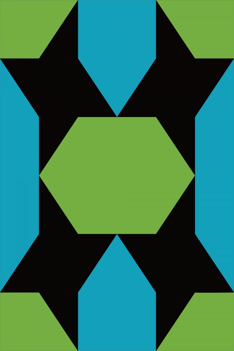 Geometric Pattern: Star Lozenge / Red Wolf