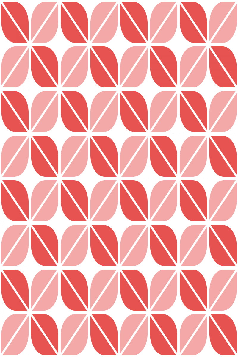 Geometric Pattern: Leaf: White / Red Wolf