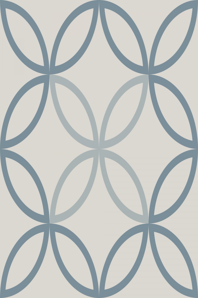 Geometric Pattern: Circle Nested Outline: Stone / Red Wolf