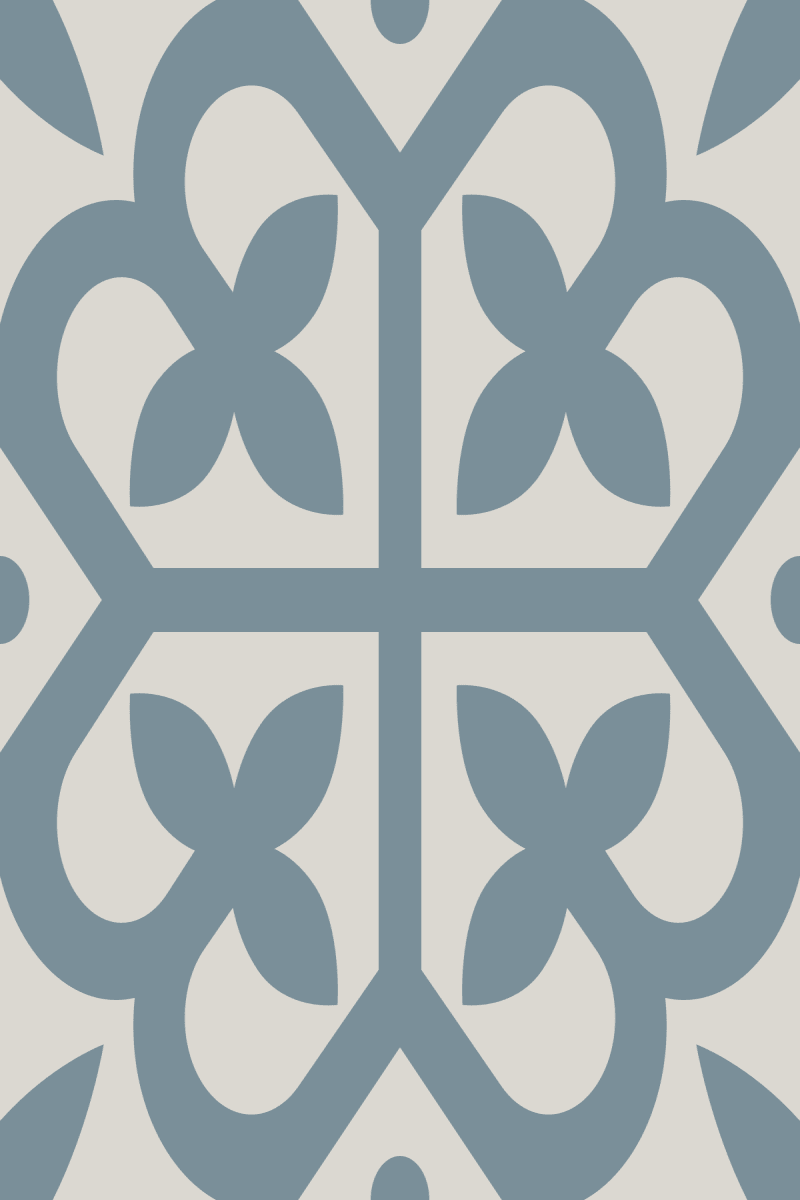 Geometric Pattern: Fleur-de-lis: Stone / Red Wolf