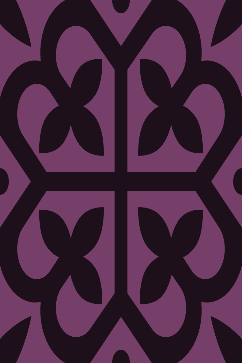 Geometric Pattern: Fleur-de-lis: Gemstone Dark / Red Wolf