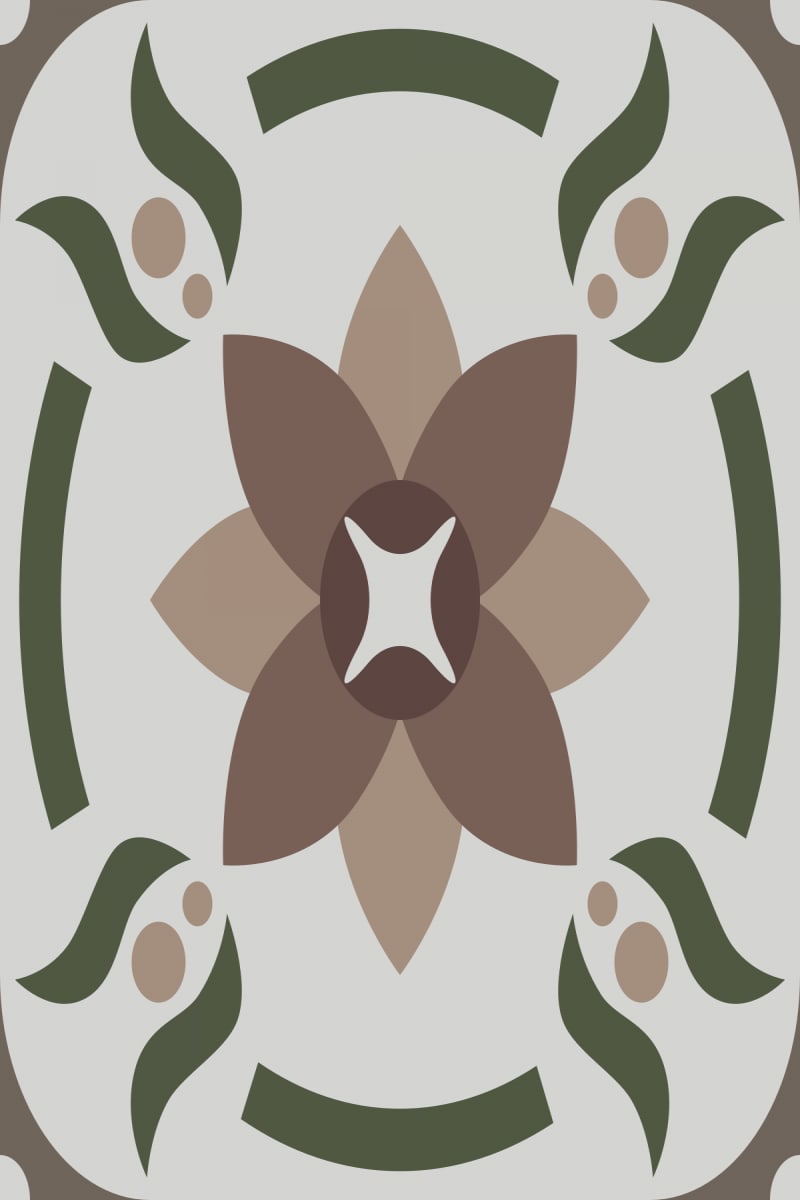 Geometric Pattern: Waterlily: Garden / Red Wolf