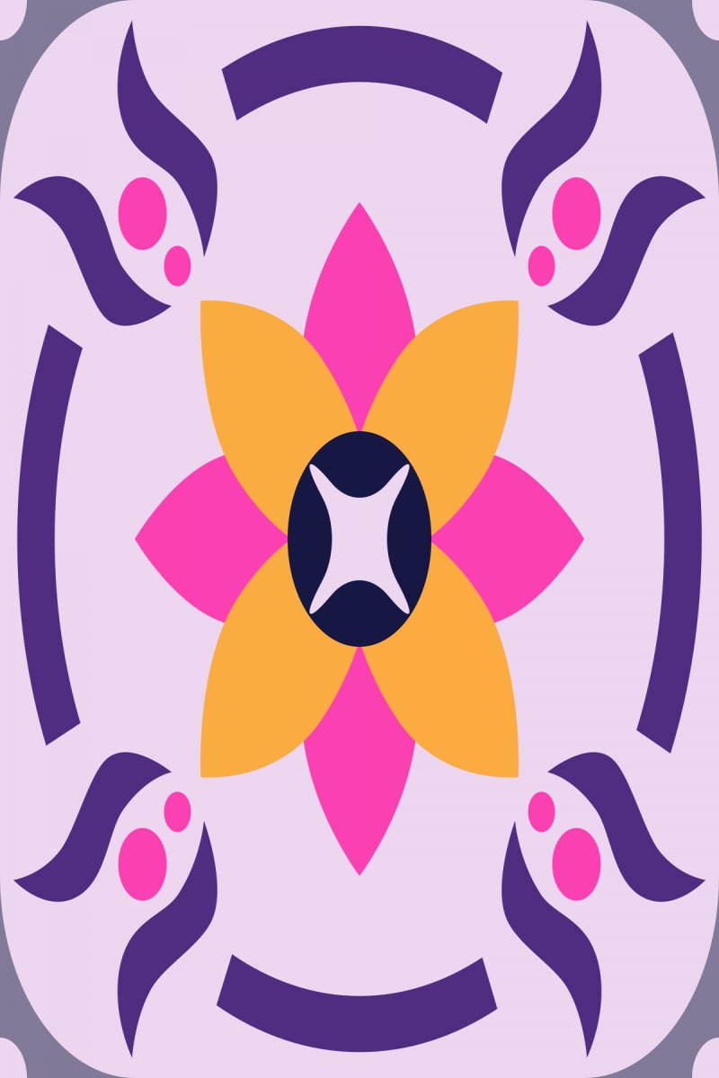 Geometric Pattern: Waterlily: Miami / Red Wolf