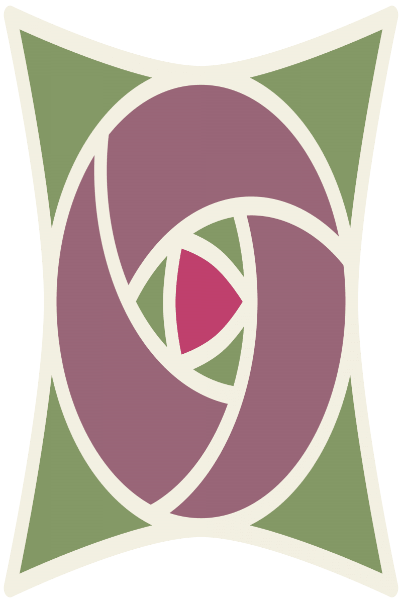 Geometric Pattern: Nouveau Rose: Mayberry / Red Wolf