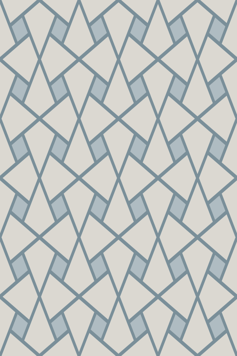 Geometric Pattern: Square Twist: Stone / Red Wolf