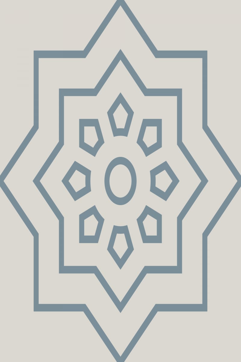 Geometric Pattern: Mahsa: Stone / Red Wolf