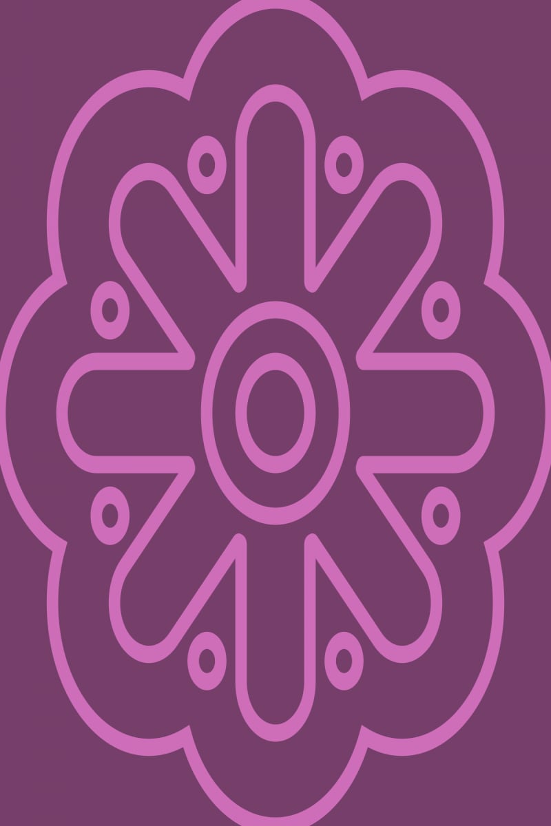 Geometric Pattern: Seljuk: Gemstone Light / Red Wolf