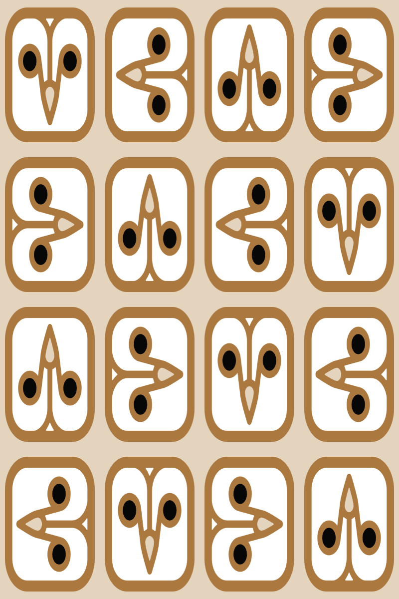 Geometric Pattern: Barn Owl / Red Wolf