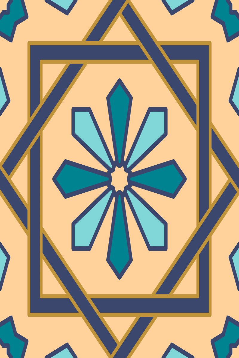 Geometric Pattern: Azila: Art Deco / Red Wolf