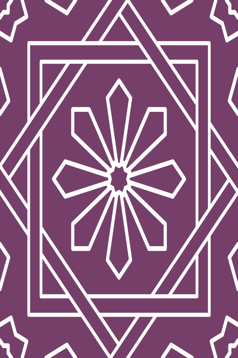 Geometric Pattern: Azila: Gemstone White / Red Wolf