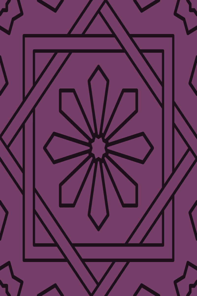 Geometric Pattern: Azila: Gemstone Dark / Red Wolf