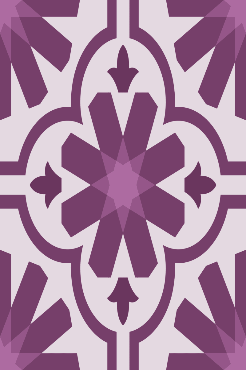 Geometric Pattern: Dabka: Gemstone Light / Red Wolf